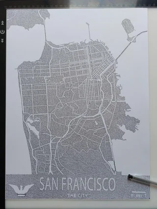 San Francisco drawn in one line San Francisco drawn in one line